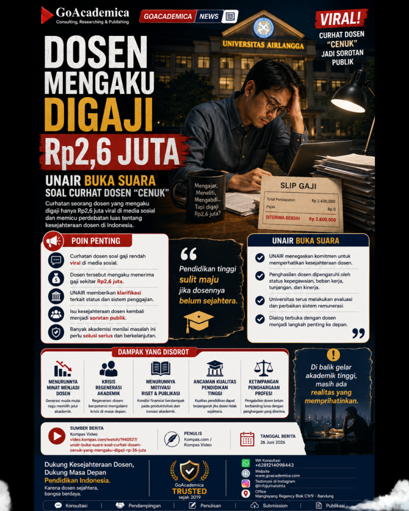 DOSEN MENGAKU DIGAJI Rp2,6 JUTA, CURHAT “CENUK” JADI SOROTAN PUBLIK